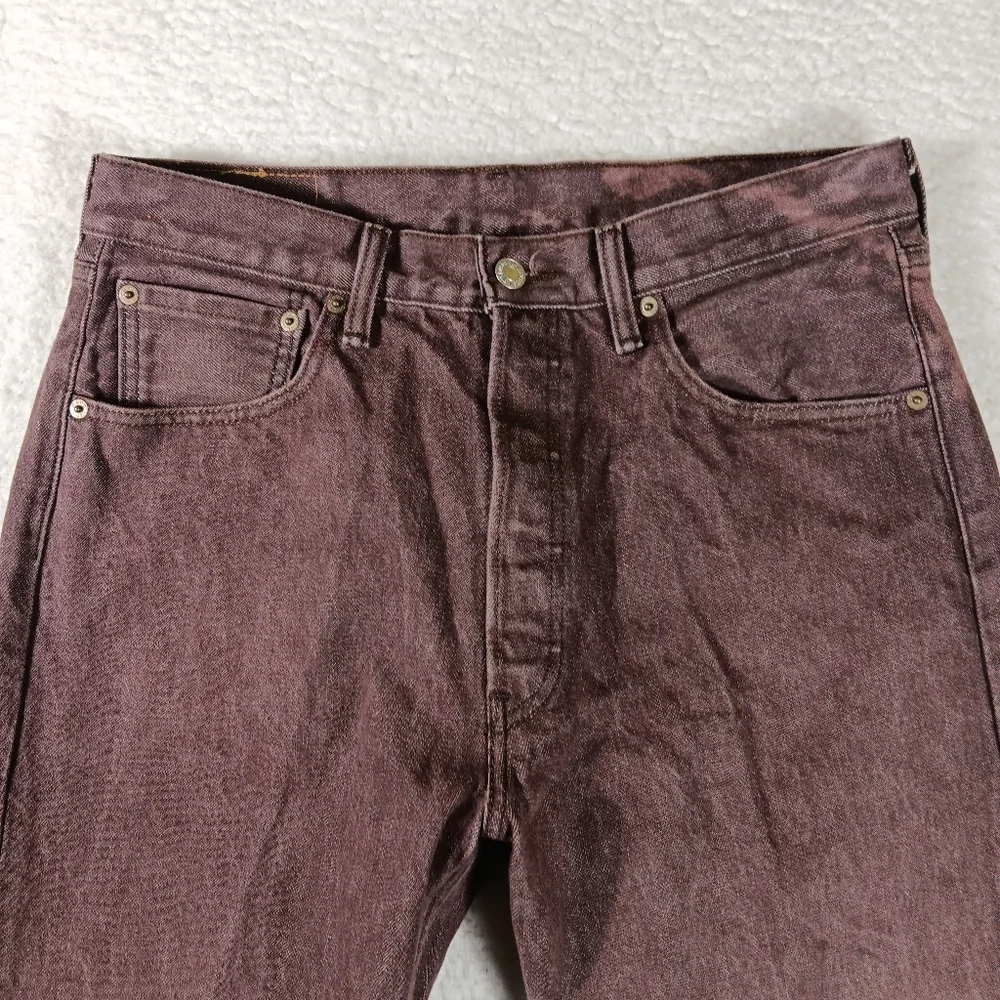 Levis 501xx Jeans Mens 34x30 (32x30) Brown Denim Button Fly Y2K Bat Wing Western